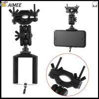 AIMEE ร้อน สีดำ Mounts คลิปกระจกมองหลัง ที่วางโทรศัพท์ในรถยนต์ รองรับยืดได้ แท่นยึดอัตโนมัติ