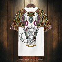 ✆  Elephant totem short sleeve T-shirt Thailand male t-shirts summer thin section teenagers big yards loose ice silk half-length sleeves