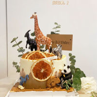 Forest Animal Cake Topper Wild One Jungle Animals Cake Toppers Woodland Giraffe Safari Birthday Party Cake Decoration Supplies