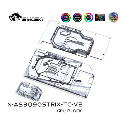 Bykski GPU บล็อคน้ำหล่อเย็นพร้อมแผ่นรองกันน้ำ,สำหรับ RTX 3080 3090,GPU สไตล์คู่