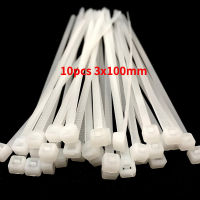 10PCS 3X100MM (กว้าง1.8มม.) Self-Locking Binding พลาสติก Tie คุณภาพสูงสีขาว Self-Locking ไนลอนสายผูก3*100มม.