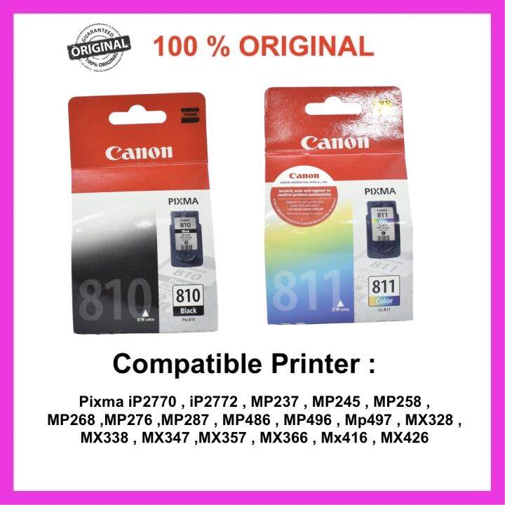 Canon Cartridge PG810 Black OR CL811 ( 100 GUARANTEED ORIGINAL ) Tri