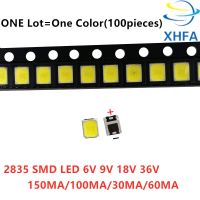 100PCS High Brightness SMD LED 2835 0.5W 1W White 3v 6V 9V 18V 36V 150MA/100MA/30MA/60MA/350ma Electrical Circuitry Parts