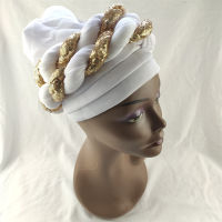 African Nigerian Turban Cap With Women Cotton Breathe Hat Muslim Scarf Gel Headgear Wide Brim Auto Gele Aso Ebi Headtie