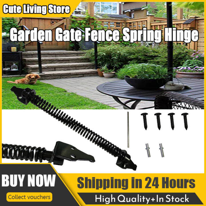 14 Inch Self Closing Gate Spring Closer For Wooden Fences Black Finish