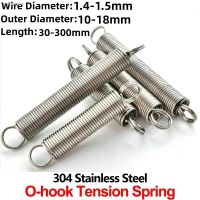 ♘ 304 Stainless Steel Pullback Tension Cylindroid Helical Coil Small Mini Extension Spring WD 1.4mm 1.5mm