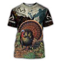 TTETurkey Bird Hunting Animal 3D Print T-shirt Summer Street Fashion Funny T-shirt Short Sleeve Unisex Large Top