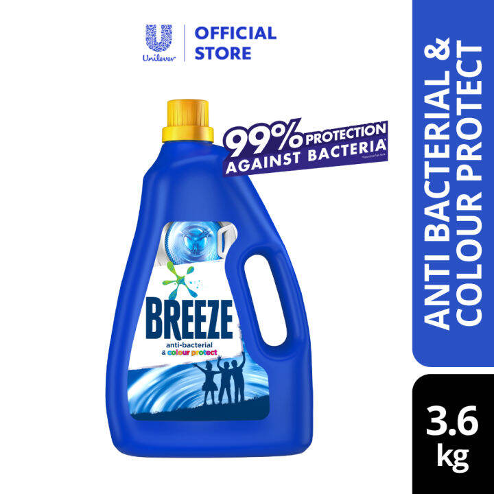 Breeze Liquid Detergent AntiBacterial & Colour Protect 3.6kg Lazada