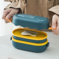 ❂▲❂ Bento Box Japanese Lunch Box for Kid Microwaveable Double-Layer Compartment Lunchbox School Child Kitchen Food Storage Container