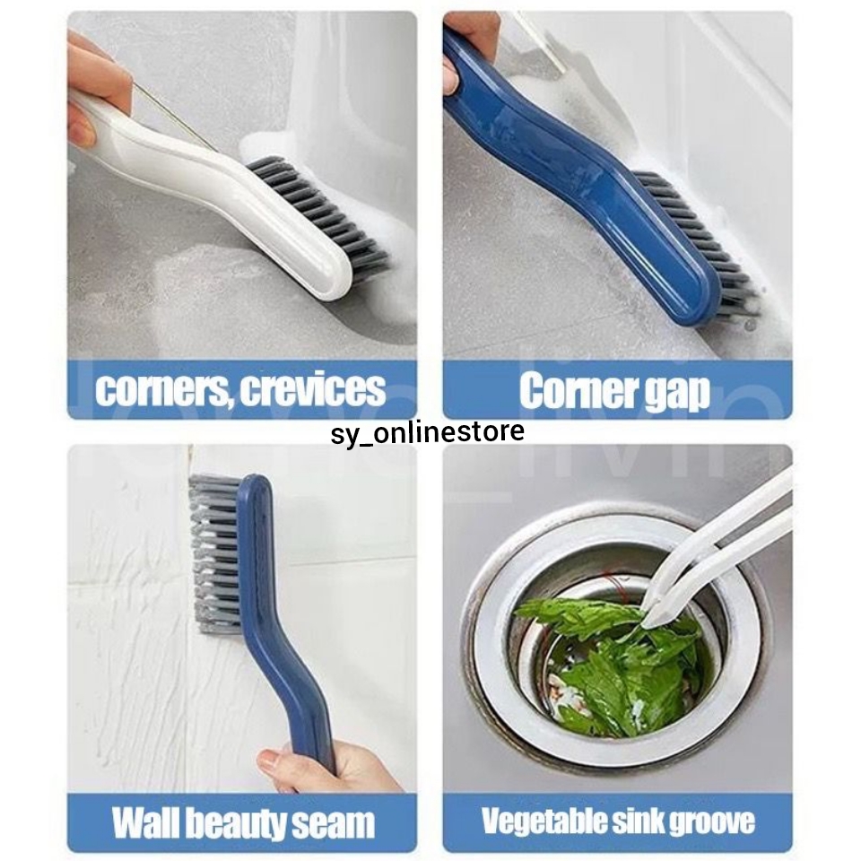 2 in 1 Toilet Kitchen Tile Gap Bristle Brush Floor Gap Cleaning Brushes Berus Lantai 2-in-1 Multipurpose V-brush