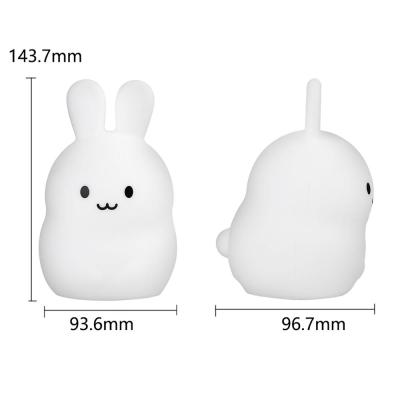 Rabbit LED Night Light Touch Sensor Remote Control 9 Colors Dimmable Timer Rechargeable Silicone Bunny Lamp for Kids Baby Gift