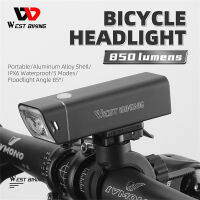 ไฟหน้ารถจักรยาน2500 MAh 850 Lumens Type-C ไฟจักรยานกันน้ำชาร์จได้อะลูมินัมอัลลอย MTB ด้านหน้าแสงแฟลช