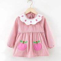 【DT】hot！ Corduroy Baby Feeding Bibs Kids Sleeve Smock Anti-dirty Dinning Apron with for Newborn