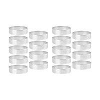 18 Pack Round Tart Ring, Mousse Rings, Stainless Steel Heat-Resistant Perforated Mousse Rings, Metal Round Ring Mold