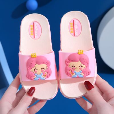 Children summer slippers girls children cartoon indoor soft bottom anti-slip household princess magic TongBaoBao cool outdoor slippers