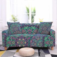 ℗ Bohemian Elastic Sofa Cover for Living Room 3D Mandala Print Stretch Slipcovers Sectional Couch Cover 4 Seater Housses De Canapé