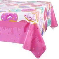 Donut Dessert Theme Party Plastic Table Cover Dessert TimePink Tablecover  Donut Time Birthday Party Decorations Supplies