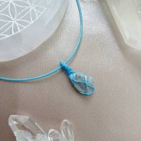 สร้อยคอจี้เชือกถักหินลาริมาร์ Larimar