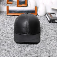 Mens Genuine Leather Hat Autumn Winter Mens Cowhide Baseball Cap Male Outdoor Sunshade Leather Baseball Cap Adjustable