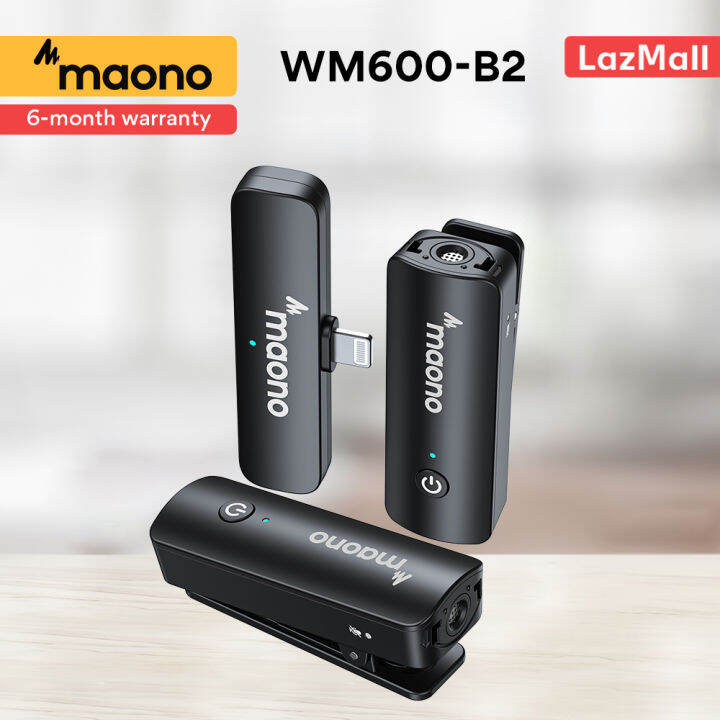 MAONO WM600 Series Wireless Lavalier Lapel Microphone For iPhone, iPad