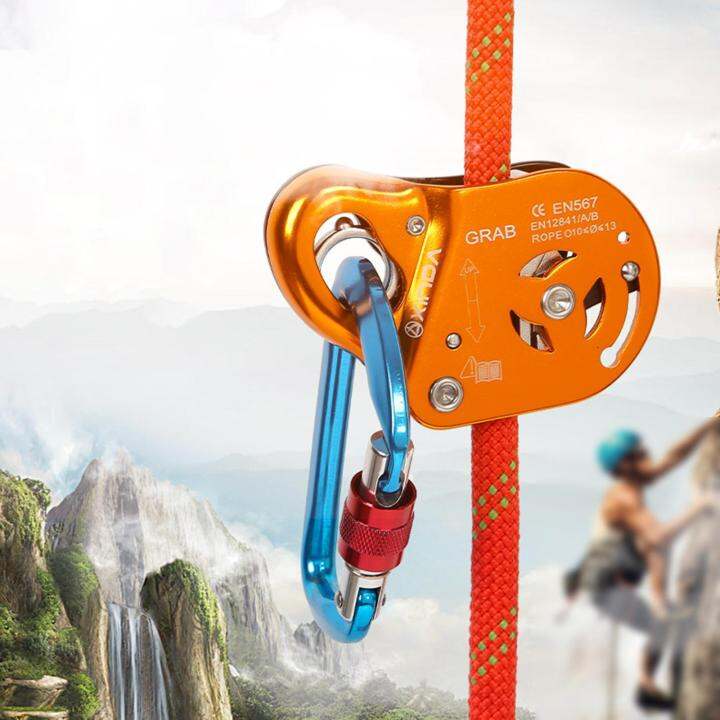 Rock Climbing Rope คว้า10Mm13Mm Rope Adjuster Fall Arrester อุปกรณ์