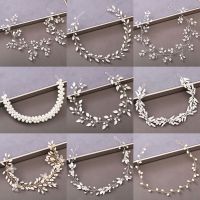 【YF】 Pearl Rhinestone Women Headband Wedding Hair Accessories For Bride Tiara Jewelry Silver Color Hairband