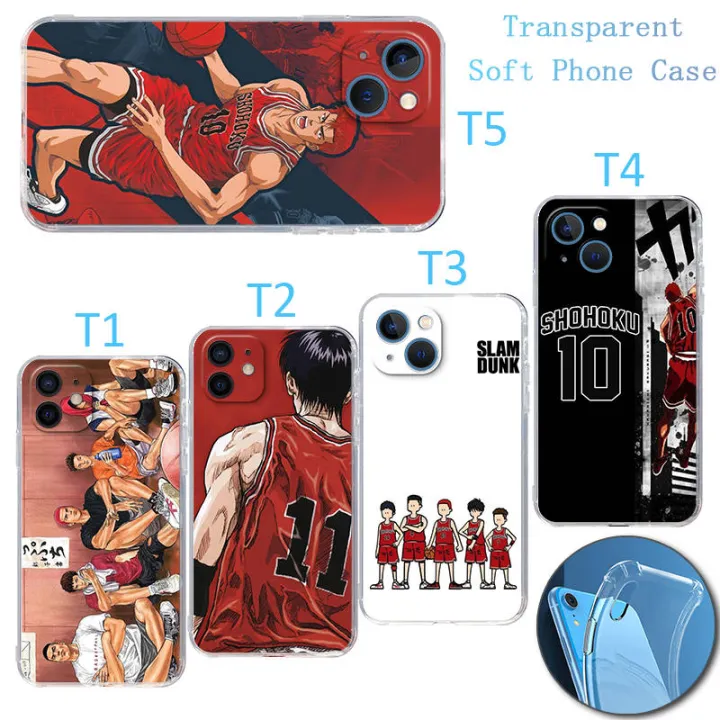 Ready Stock Slamdunk anime Case iPhone 13 Mini Pro Max Transparent Soft