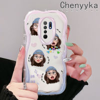 เคส Chenyyka สำหรับ Xiaomi Redmi 10 Prime 10C 9 Prime 12C POCO C55 POCO M2ยอดนิยมลายอิโมติคอนเด็กผู้หญิงสีสันสดใสขอบเนื้อครีมคลื่นเคสโทรศัพท์โปร่งใสนิ่มกันกระแทกเคสใสซิลิโคนป้องกัน