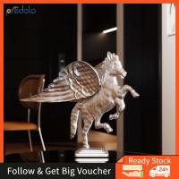 รูปปั้นม้าโลหะ Predolo พร้อมปีกตกแต่งรูปปั้นสัตว์รูปโต๊ะทำงานสำหรับบ้านไร่ NightStand ตู้สำนักงานห้องนอน
