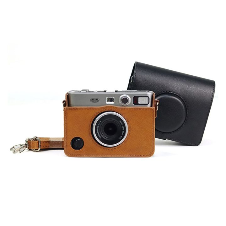 เคสกล้องหนัง-pu-สำหรับ-fujifilm-instax-mini-evo-กระเป๋าป้องกันพร้อม-tali-bahu-กล้องย้อนยุคกระเป๋าสำหรับกล้องโพลารอยด์มินิ-evo