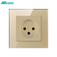 Israel IL Wall Outlet Electricity Power Socket Switch Crystal Glass Panel 16A Outlets 250V Plug 3pins for Home Office