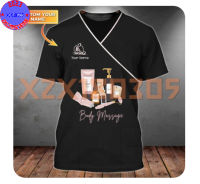 【 xzx180305 】Mens summer T-shirt, personalized 3D printed shirt, unisex casual top, massage therapist beauty spa uniform, DW155