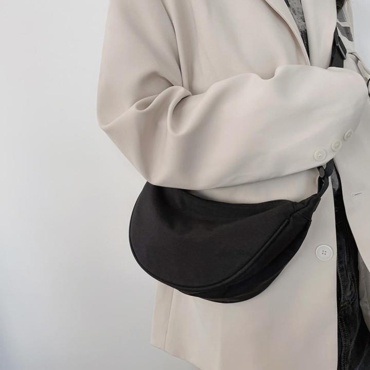 กระเป๋าสะพายข้างคาดเอวผู้หญิงกระเป๋าคาดเอวผ้าโพลีเอสเตอร์แฟชั่น-สีดำ