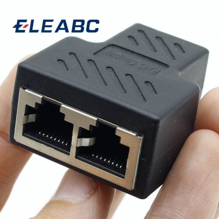 1Pcs 1 To 2 Ways RJ45 LAN Network Cable Female Splitter