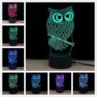 ☏ Led Lamp 7 Color Changing LED 3D Lamp Owl Touch Atmosphere Bedroom Night Light