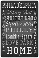 ฟิลาเดลเฟีย PA สถานที่สำคัญสัญลักษณ์ของขวัญโลหะแปลกใหม่บ้านติดกำแพงย้อนยุคผับบาร์ตกแต่งคาเฟ่วินเทจขนาด8X12นิ้ว0727