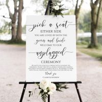 WELCOME TO OUR Unplugged CEREMONY Wedding Wall Sticker Ceremony Sign Wedding Party Banner Welcome Sign Simple Pattern Stickers