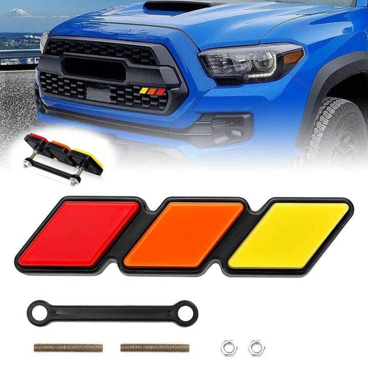 Tri-Color Grille Badge Emblem Decoration Car Truck Label for Toyota ...