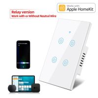 Homekit Smart Life Home House WiFi สวิตช์ผนังระยะไกลไร้สายการควบคุมด้วยเสียงเซ็นเซอร์สัมผัสสวิตช์ไฟ LED Alexa Home