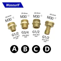 WASOURLF Adapter M30 Male Thread Transfer G1/2 3/4 Connector Shower Bathroom Kitchen Brass Material Faucet Pipe Accessories