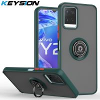 KEYSION Fashion Matte Case for VIVO Y21 T Y21S Y33S Y33T Transparent Ring Shockproof Phone Cover for VIVO V21 5G Y11 Y12 Y15 Y17 Phone Cases