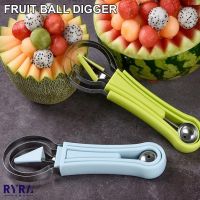 ▧ 4 In 1 Watermelon Cutter Scoop Fruit Platter Scoop Carving Knife Fruit Cutter Dig Pulp Separator Kitchen Gadgets Accessories