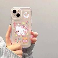 For IPhone 14 Pro Max IPhone Case TPU Soft Case Shockproof Protection Camera Pink Donut Kitten Compatible for 13 Pro Max 11