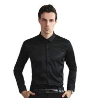 New Stretch Anti-Wrinkle Cotton Mens Shirts Long Sleeve Dress Shirts For Men Slim Fit Camisa Social Business Blouse White Shirt