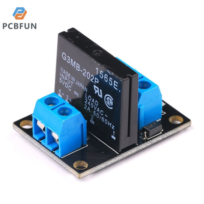 pcbfun รีเลย์160mA แบบโซลิดสเตทรีเลย์โมดูล DC 5V แบบทริกเกอร์ระดับต่ำโมดูลโซลิดสเตทริกเกอร์โมดูล240V เอาต์พุต2A พร้อมขั้วฟิวส์ KF301