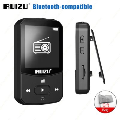 RUIZU วอล์คแมนคลิปขนาดเล็กเครื่องเล่นเพลงกับ MP3แนวสปอร์ต,บลูทูธ X52 TF การ์ด FM เครื่องวัดจำนวนก้าว