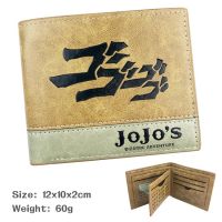 jojo  s bizarre กระเป๋าสตางค์ใบสั้นสําหรับสตรีหนัง pu ลายการ์ตูน adventure ใส่บัตรได้