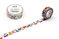 mt masking tape Colorful dog (MTLISA17) / เทปตกแต่งวาชิ ลาย Colorful dog แบรนด์ mt masking tape ประเทศญี่ปุ่น