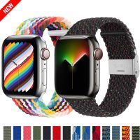 Strap For Apple Watch band 44mm 40mm 45mm 41mm 49mm 38mm 42mm Elastic braided solo loop bracelet iwatch series 7 se 3 6 8 ultra Straps