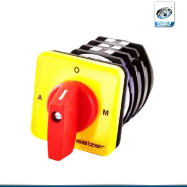 Salzer 3 Pole 63 Amps Auto-Off-Manual Change Over Switch Yellow Plate ...